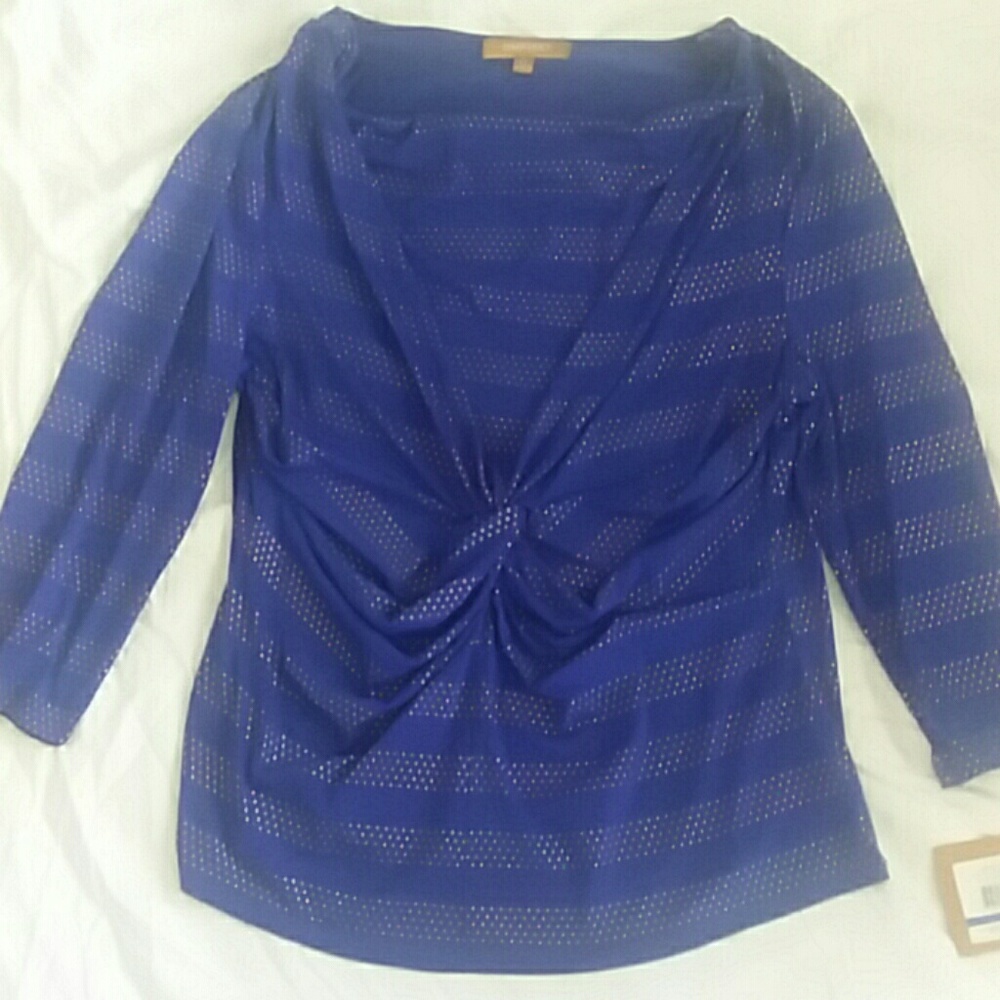 Dark Blue blouse with lines of sparkles size XL